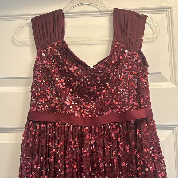 Burgundy Sequin Formal Gown - Picture 2 of 5